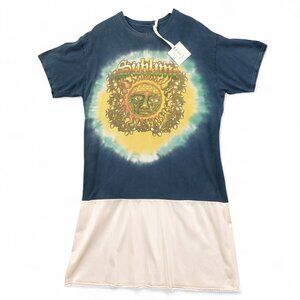 Sublime Shirt Womens Large Tie Dye Sun Graphic Urban Renewal Dress Upcycled Band